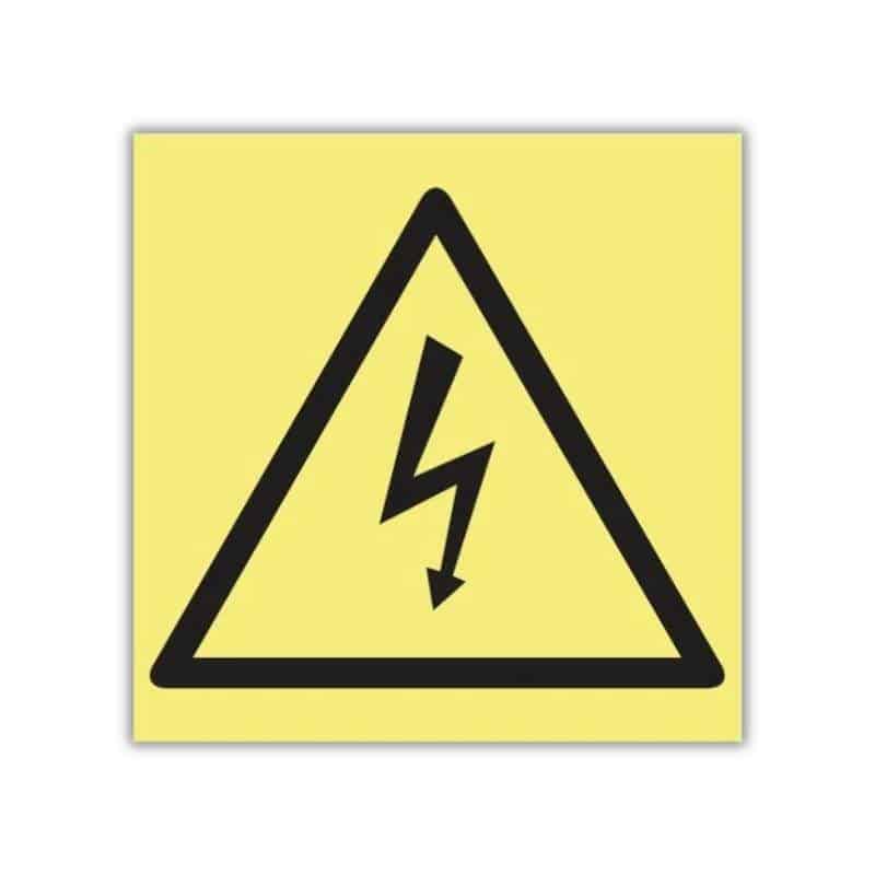 Beware Of Electric Shock (Photo Luminescent ) safety sign (F33)