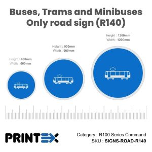 Buses, Trams and Minibuses Only road sign (R140)