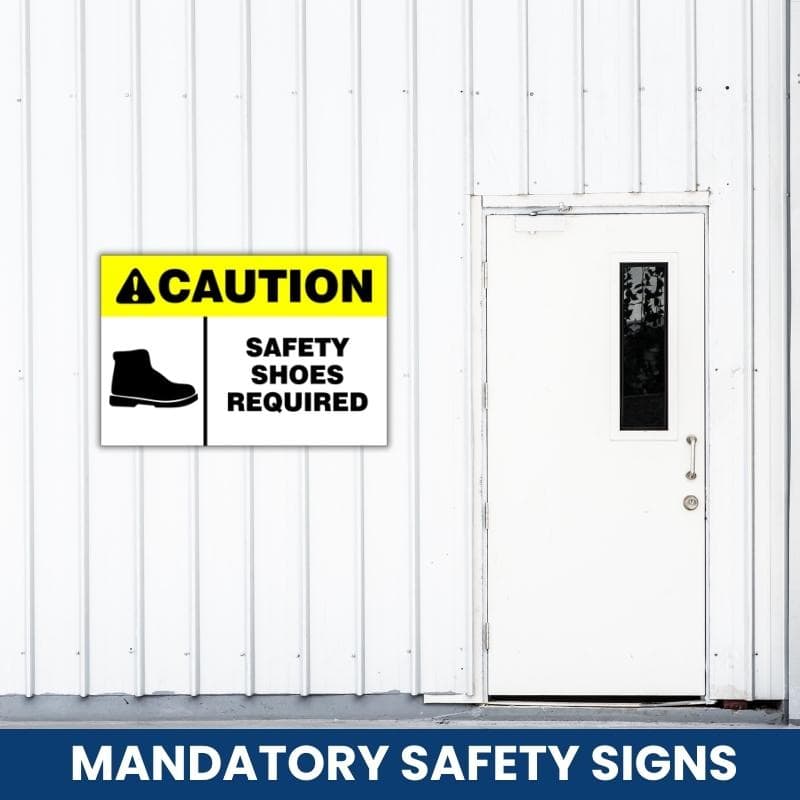 Caution : Safety Shoes Required Safety Sign (MV007B)
