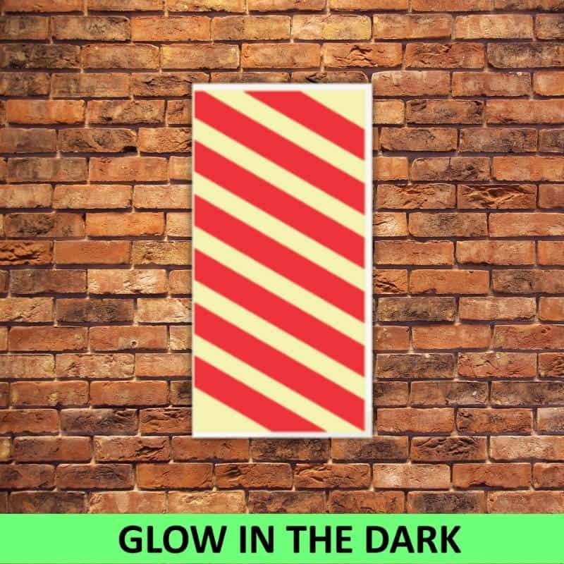 Chevron photoluminescent (glow in the dark) safety sign (F24)