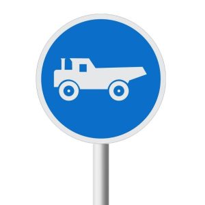 Construction Vehicles Only road sign (R125)