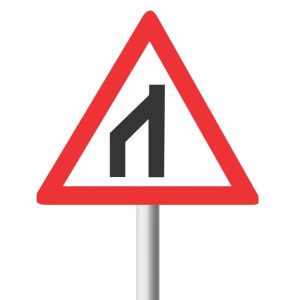 End Of Dual Roadway (To Right) Road Sign (W116)