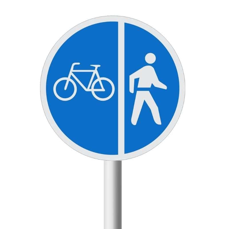 Cyclists And Pedestrians Only Road Sign (R113)