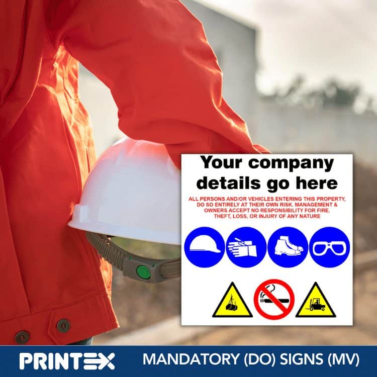 DISCLAIMER WITH PPE, DANGER, NO SMOKING AND WARNING SAFETY SIGN (PPE001)