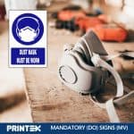 DUST MASK MUST BE WORN SAFETY SIGN (MV012 A)