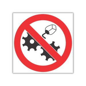 Do Not Clean Or Oil While In Motion SABS safety sign (PV35)