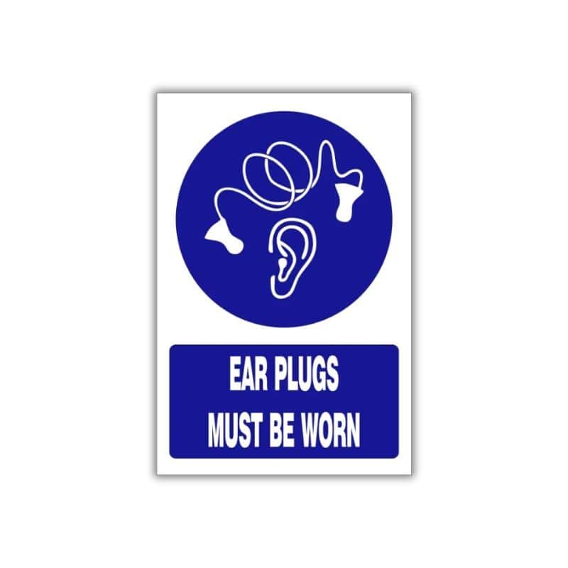 Ear plugs must be worn safety sign (MV031)