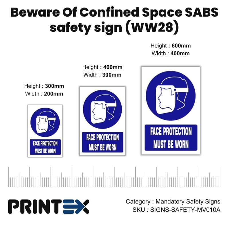 Face protection must be worn safety sign (MV010A)