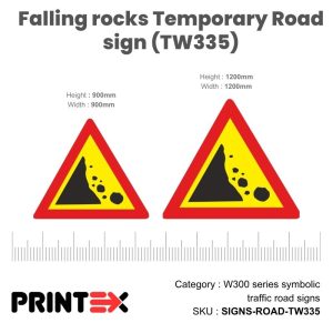 Falling rocks Temporary Road sign (TW335)