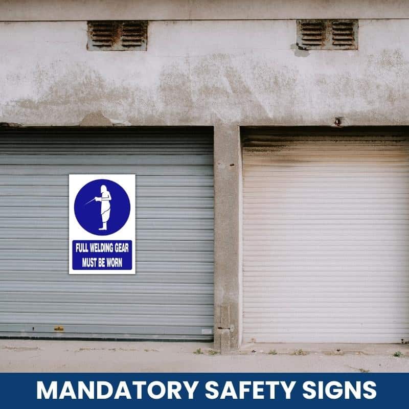 Full welding gear must be worn safety sign (MV023 A)