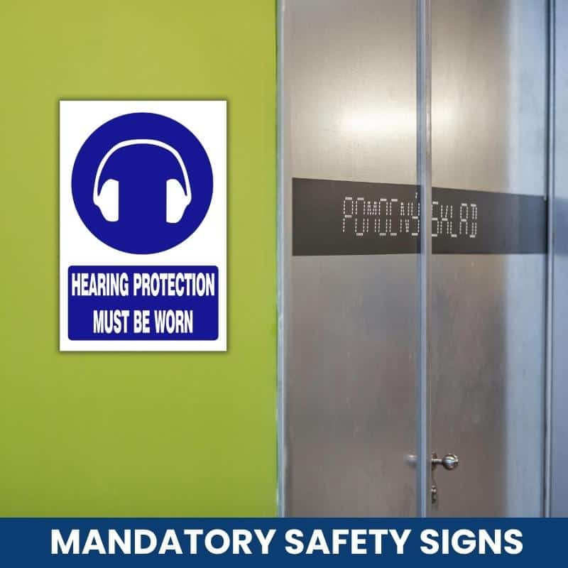 Hearing protection must be worn safety sign (MV004 A)