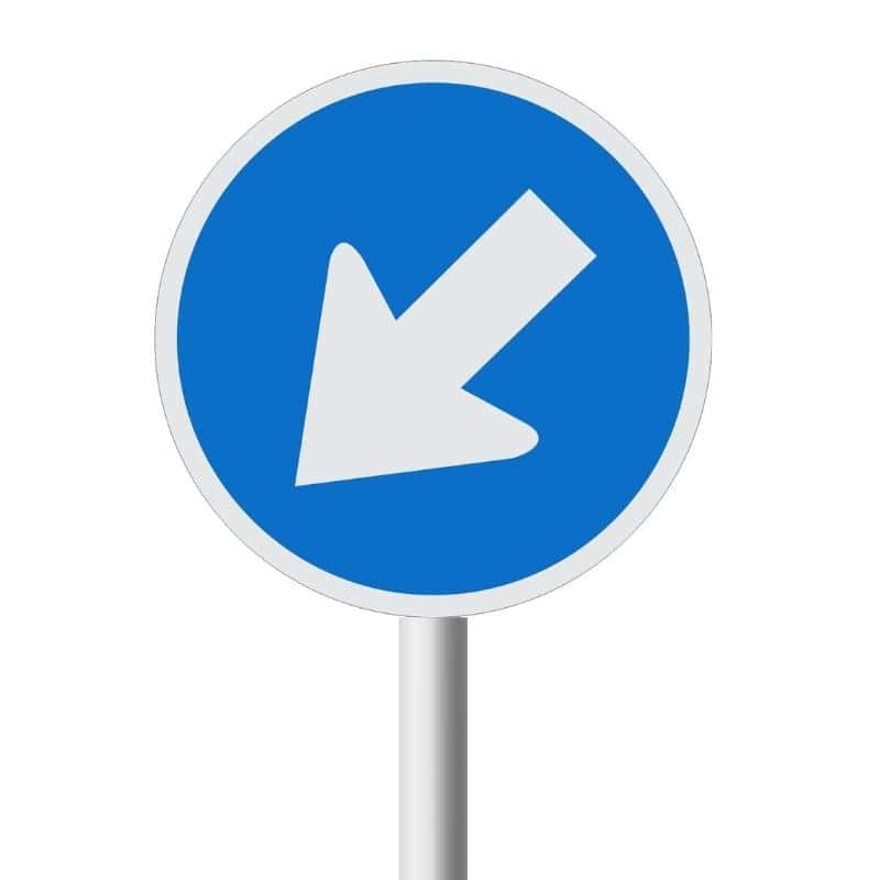 Keep Left road sign (R103)
