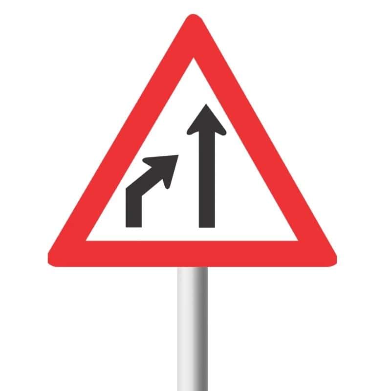 Left Lane Ends Road Sign (W215)