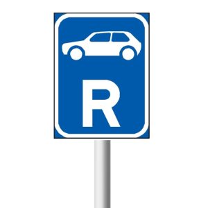 Motor car reservation road sign (R308)