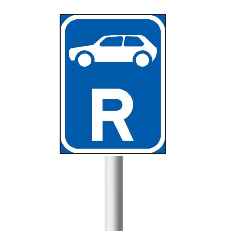Motor car reservation road sign (R308)