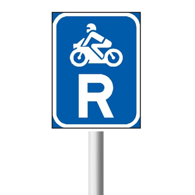 Motorcycle reservation road sign (R307)