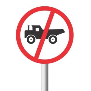 No Construction Vehicles Road Sign (R231)