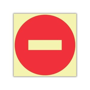 No Entry (Photo Luminescent) safety sign (E24)
