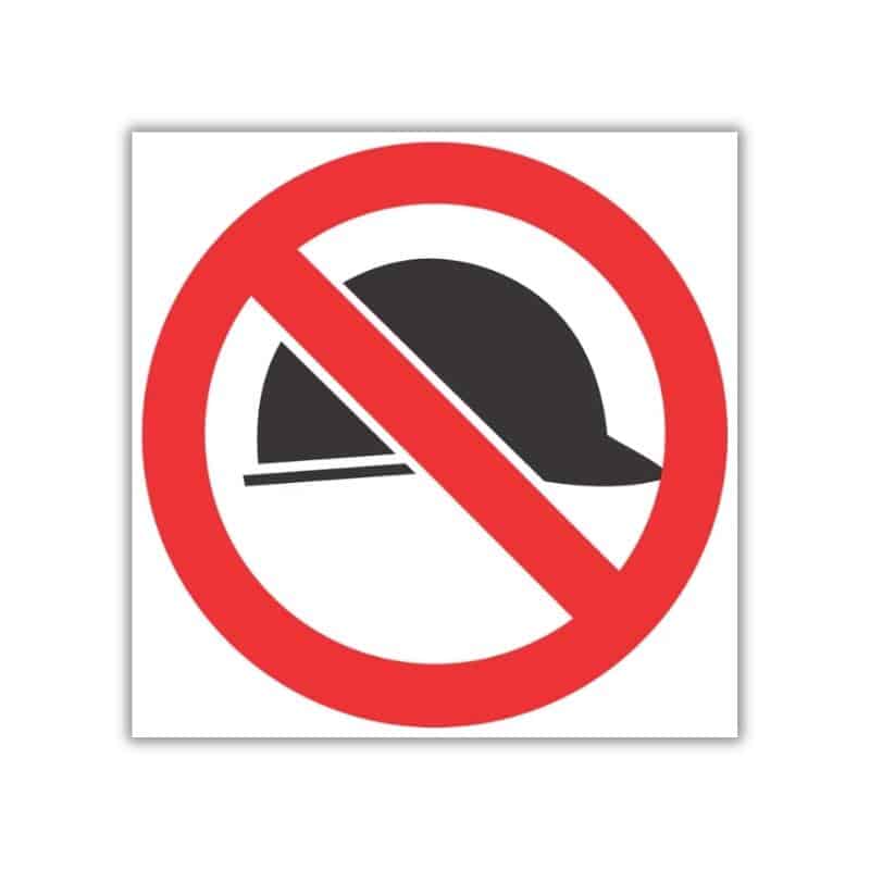 No Hard Hats SABS safety sign (PV38)