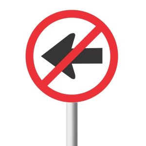 No Left Turn Road Sign (R211)