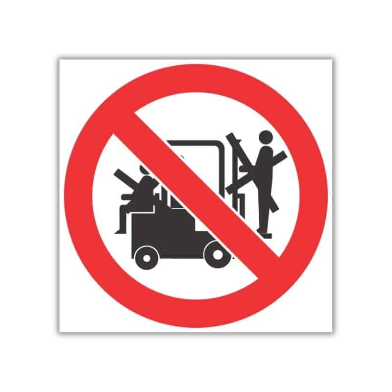 No Lifting On Forklifts SABS safety sign (PV29)