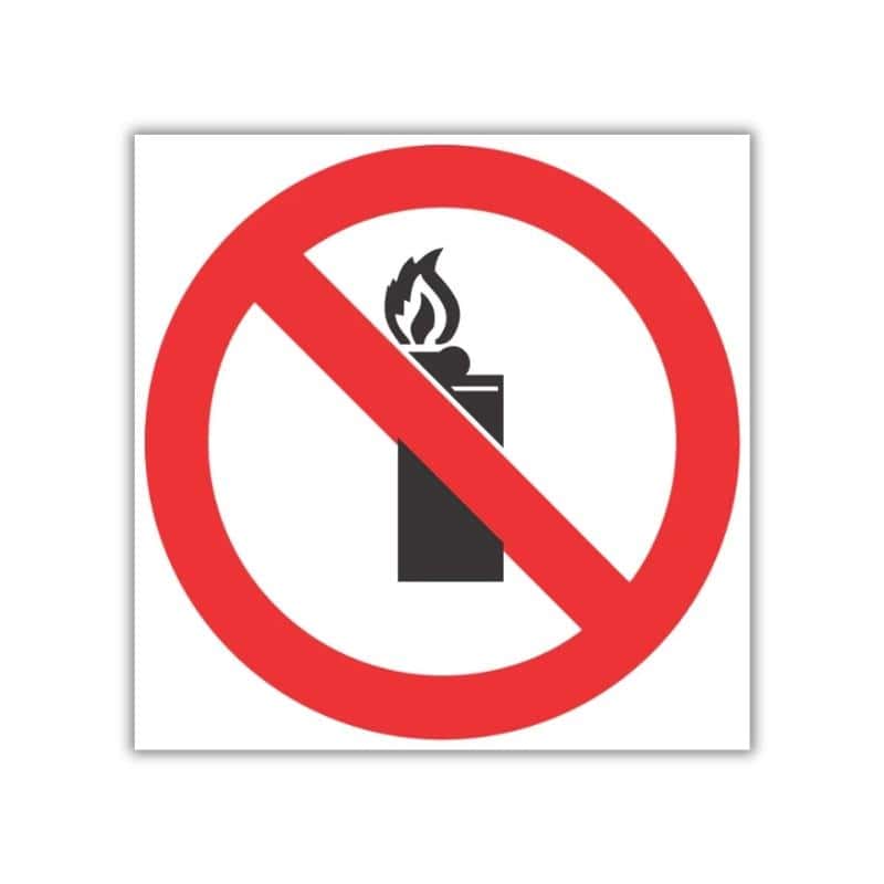No Lighters And Open Flames SABS safety sign (PV26)