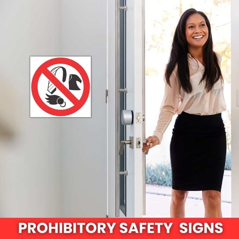 No Loose Clothing, Ties, Jewellery And Unconfined Long Hair safety sign (PV12) (3)