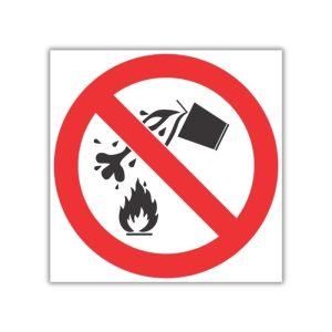 No Water As Extinguishing Agent SABS safety sign (PV4)