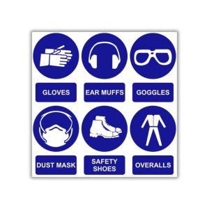 PPE Pictures with words safety sign (M100)