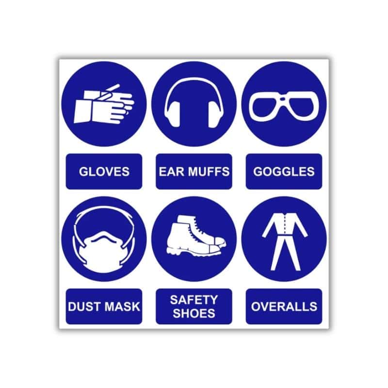 PPE Pictures with words safety sign (M100)
