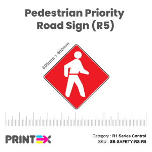 Pedestrian Priority Road Sign (R5) Size Guide