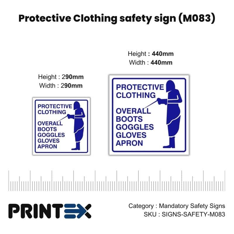 Protective Clothing safety sign (M083)