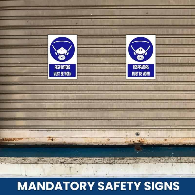 Respirators must be worn safety sign (MV002 A)