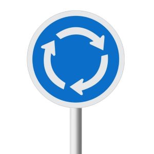 Roundabout road sign (R137)