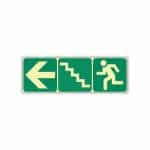 SABS Arrow left, stairs up left and running man photoluminescent (E19)