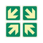 SABS Diagonal green arrow photoluminescent sign (E30)