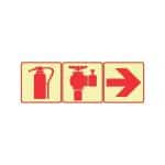 SABS Fire Extinguisher, Fire Hydrant and Arrow Right Photoluminescent sign (F12)