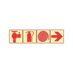 Arrow Right Fire Extinguisher Fire Hose + Fire Hydrant Sign