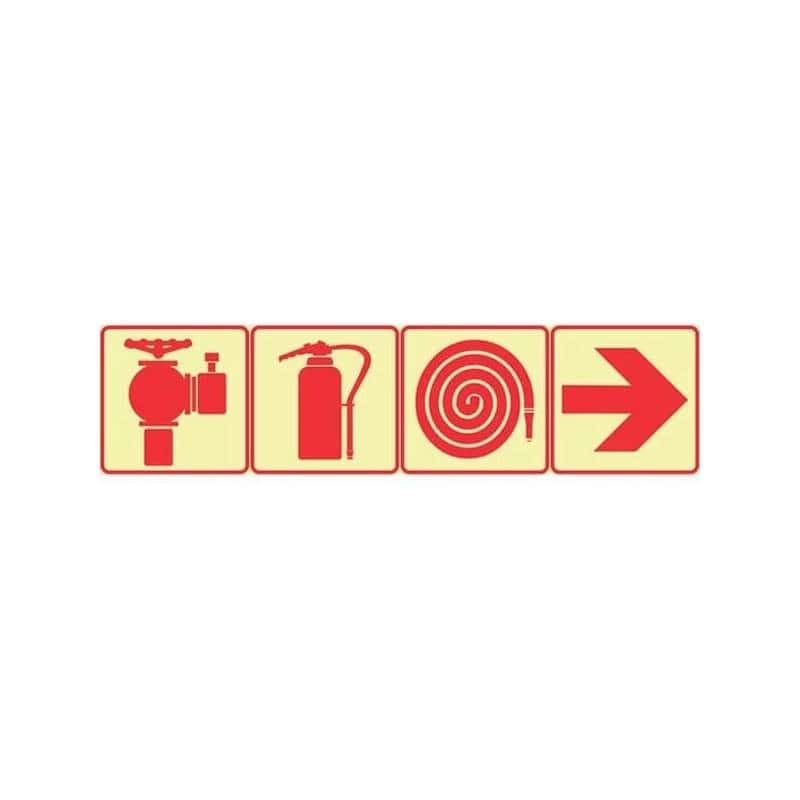 Arrow Right Fire Extinguisher Fire Hose + Fire Hydrant Sign