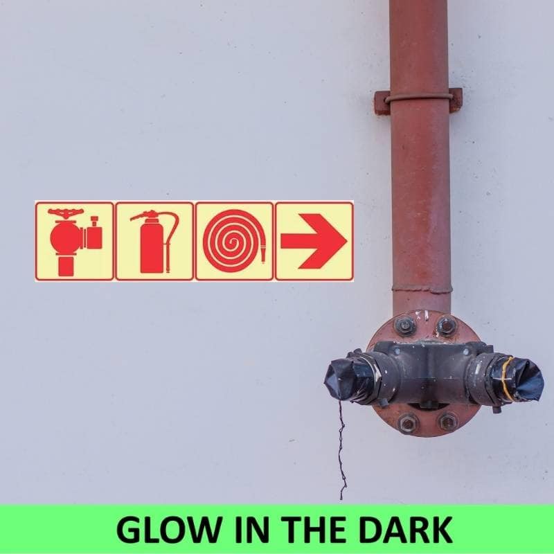 Arrow Right Fire Extinguisher Fire Hose + Fire Hydrant Sign