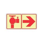 SABS Fire Hydrant and Arrow Right Photoluminescent safety sign (F21)