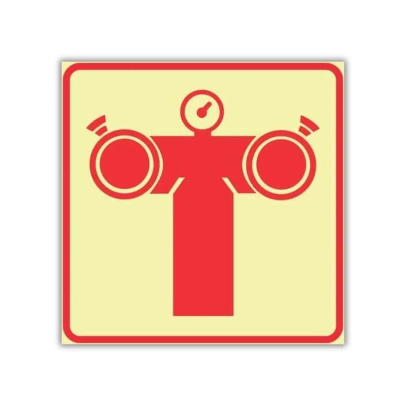 SABS Fire Pump Connection photoluminescent (glow in the dark) safety sign (F49)
