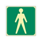 SABS Gents toilet photo luminescent safety sign (E26)