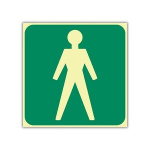 SABS Gents toilet photo luminescent safety sign (E26)