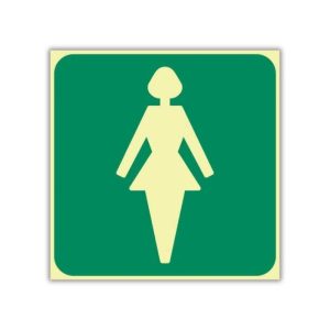 SABS Ladies toilet photo luminescent safety sign (E27)