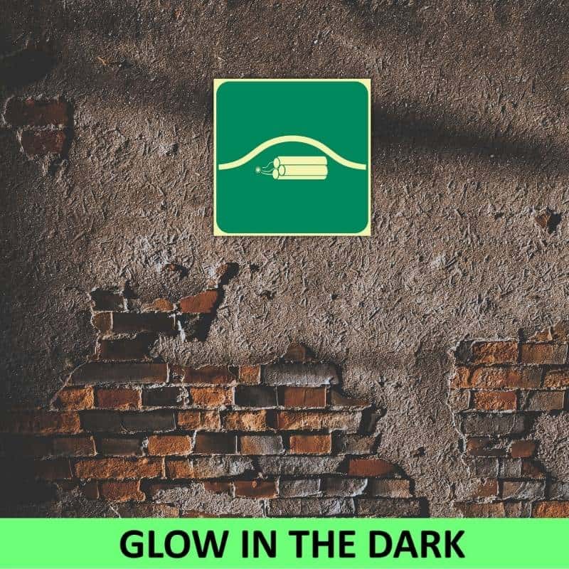 SABS Location Of Bomb Bag photoluminescent (glow in the dark) safety sign (F34)