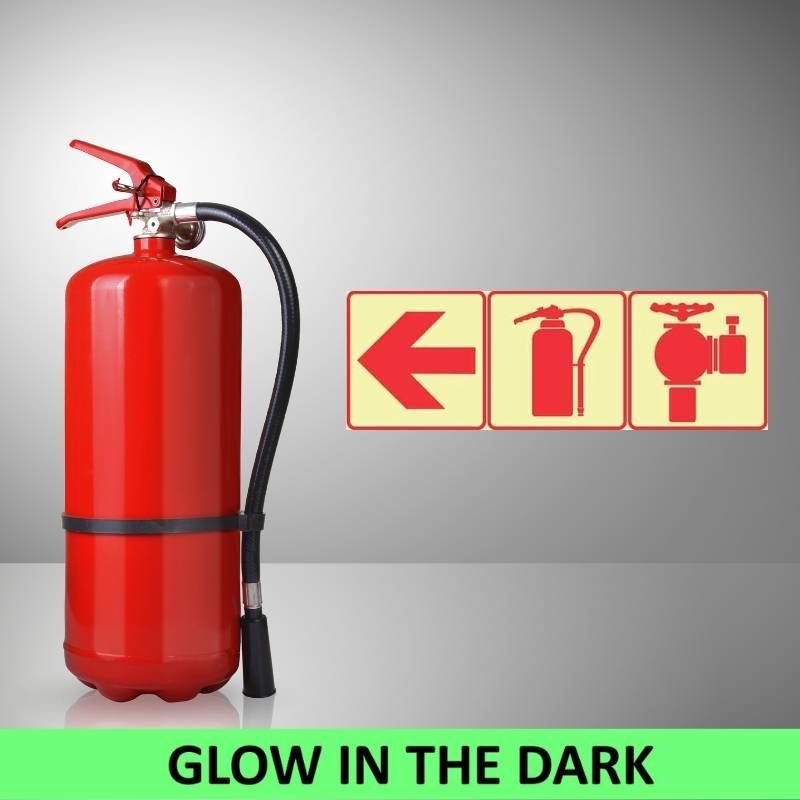 SABS Red Arrow Left, Fire Extinguisher And Fire Hydrant Photoluminescent sign (F11)