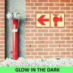 SABS Red Arrow Left and Fire Hydrant Photoluminescent safety sign (F18) (2)