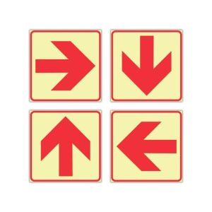 SABS Red Arrow Photoluminescent (glow in the dark) safety sign (F38)