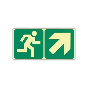 SABS Running Man with Diagonal arrow up right photoluminescent (E11)